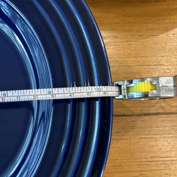 Set of 3 Le Creuset Blue Stoneware 10” Dinner Plates - Picture 4 of 7